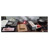 Large group lot of kitchenware, cutting boards,