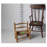 2 Doll chairs, 1 is rush bottom