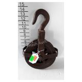 Iron double pulley, embossed Yale & Towne Mfg; Co.