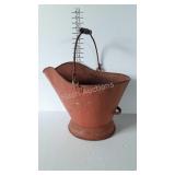 Coal scuttle bucket with iron & wood handle,
