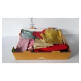 Material & quilting squares, large box flat of