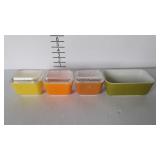 Pyrex refrigerator dishes - 1 small yellow, 2