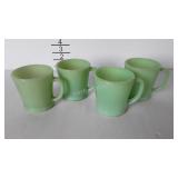 4 Fire King Jadeite "D" handle coffee mugs