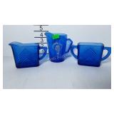 Cobalt blue depression glass- Hazel Atlas Chevron