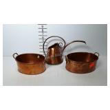 Copper planters and Gregorian hand hammered