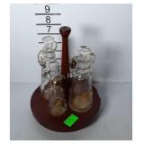 Early American condiment set with eagle designs