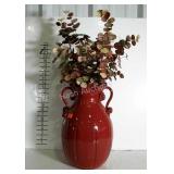 Home decor vase with faux botanicals. Vase is