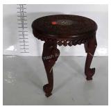 Elephant Carved Accent Stand, fishbowl style, 12