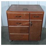 Shop Cabinet, wooden made portable with top lid,