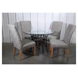 5pc Sunroom Table Set, 42" round top tempered