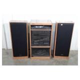 Technics Home Stereo Equipment in media cabinet