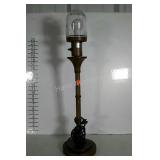 Unusual standing table lamp with clear globe. 2