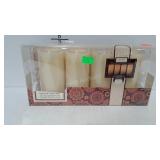 4-pc Candle set, battery operated real wax,