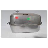 Aluminum roasting pan with lid & 2 racks- 12 x 17