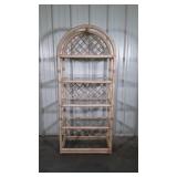 Rattan Framed Curio Display Shelf with glass pane