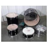 C.B. Drums, 5pc set snare and base drums. Stand