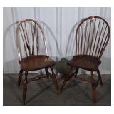 Two Early Farm Style Chairs, spindle backs molded