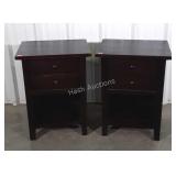 Pair of Bedside Stands having 2 drawers over open