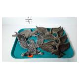 6 Metal eagle wall hangers