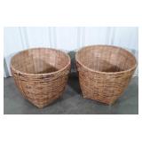 Two Big Home Decor Baskets, 22" dia x 18" high