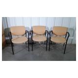 Three Stackable Office Chairs, needs cleaned on
