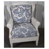 Wicker Sunroom Chair, removable thick padded