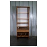 Wall Unit Cabinet, 2pc with open shelving hutch