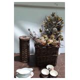 Home decor group lot, includes gravy cup, basket,