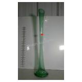 Green glass vase. Made in Poland. 30" high.