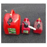 Three fuel cans