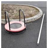 Exercise trampoline and metal pole