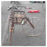Iron Works Garden Decor, high wheel planter, plus