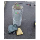 Unique Galvanized Bucket pale 27" tall x 13"