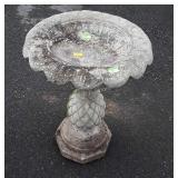 Concrete Bird Bath, pineapple style base, 10" bath