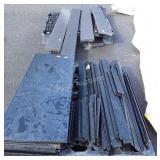 Shelving, metal uprights with laminated board