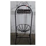 Welcome Planter Stand. 17" basket x 47" tall
