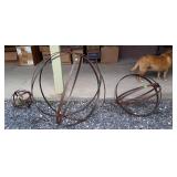 Three Metal Lawn Garden Decorating Balls,