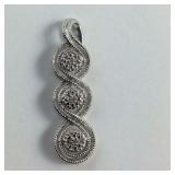 Diamond pendant, H-SI diamond 925 Sterling