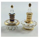 Two mini glass perfume bottles with stoppers 1