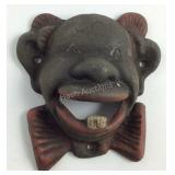 Black Americana cast iron bottle opener 3.5"w by