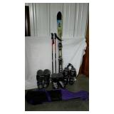 Snow ski equipment.  ELAN skis, SCOTT poles and