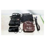 Five ladies purses and a Dockers belt, size 34.