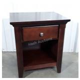 Bedside Table, dark finish color with drawer over