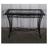 Designers Style Sofa Table with glass insert on