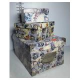3 Nested home decor storage boxes