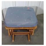 Glider Footstool. Upholstery has use showing