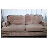 Sofa, tan color with attached pillow back