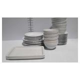 White dishware - Pottery Barn, Crate&Barrel, and