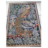 Peacock tapestry by Goblys, made in France, 28 x