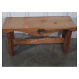 Pine Bench, 36" long with heart cutout. In